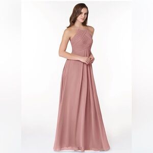 Azazie Ginger
Dusty Rose A-Line Halter Pleated Chiffon Bridesmaid Dress Size 2A